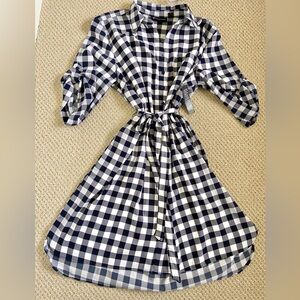 NWT NY&Co Black White Checked Gingham Dress Size XXL